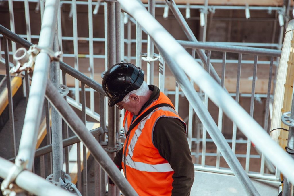 Building site with scaffolding