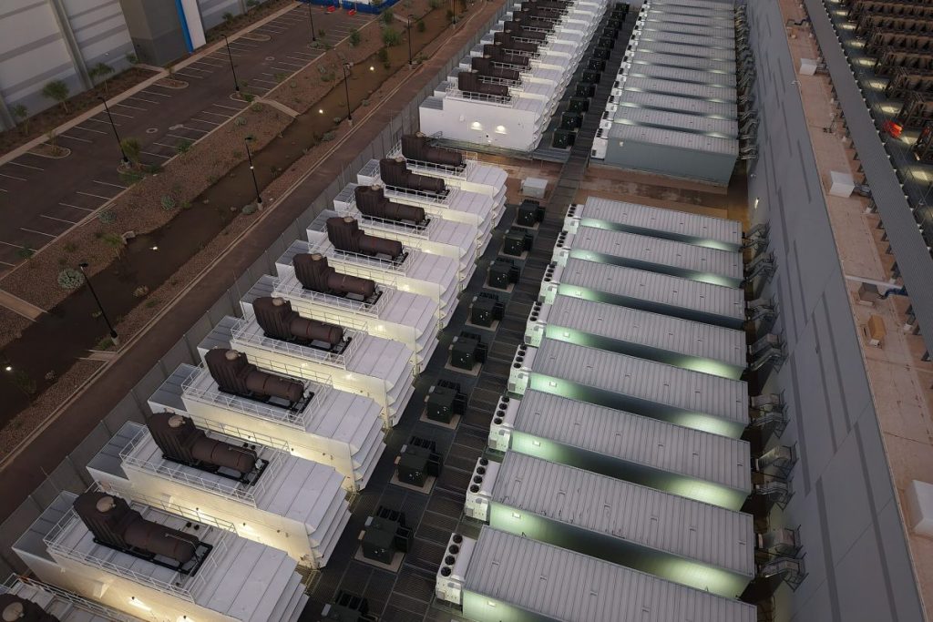 Backup generators of a data centre