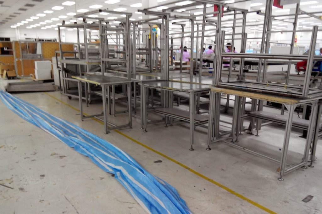 Production line for electronic devices