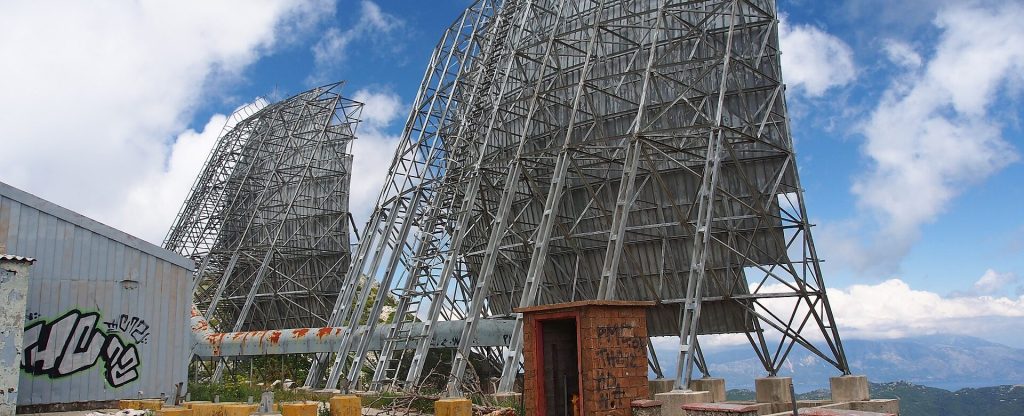 Radio repeater station on a ridge