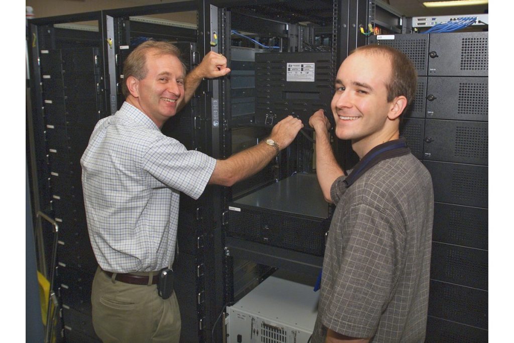 Server room with computing cabinets
